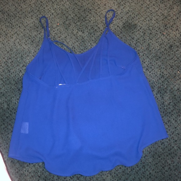 Lush Cobalt Blue Criss Cross Back Tank - Picture 3 of 3